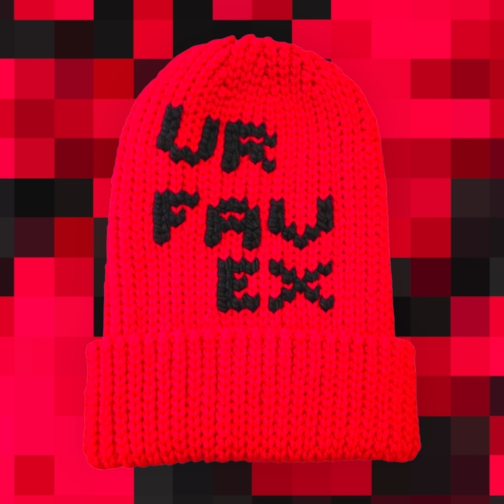 "UR FAV EX, Tall Knit-look 90s beanie, Handmade By Me, Ask About Customs